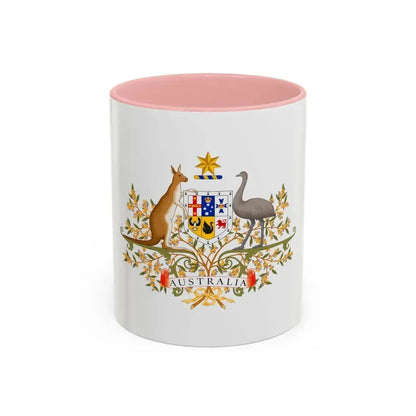 Coat of Arms of Australia - Accent Coffee Mug 11oz Pink - Go Mug Yourself