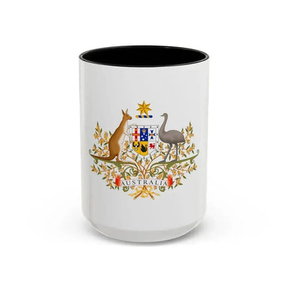 Coat of Arms of Australia - Accent Coffee Mug 15oz Black - Go Mug Yourself