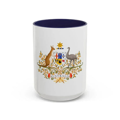 Coat of Arms of Australia - Accent Coffee Mug 15oz Navy - Go Mug Yourself