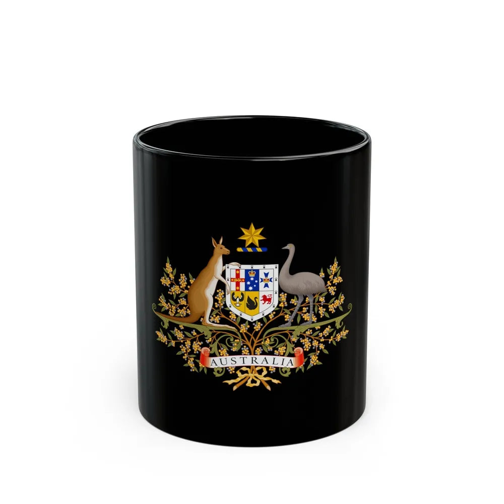 Coat of Arms of Australia - Black Coffee Mug-11oz-Go Mug Yourself