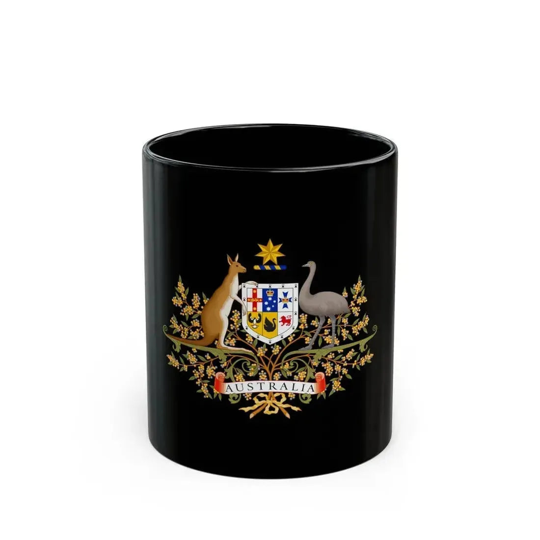 Coat of Arms of Australia - Black Coffee Mug 11oz - Go Mug Yourself