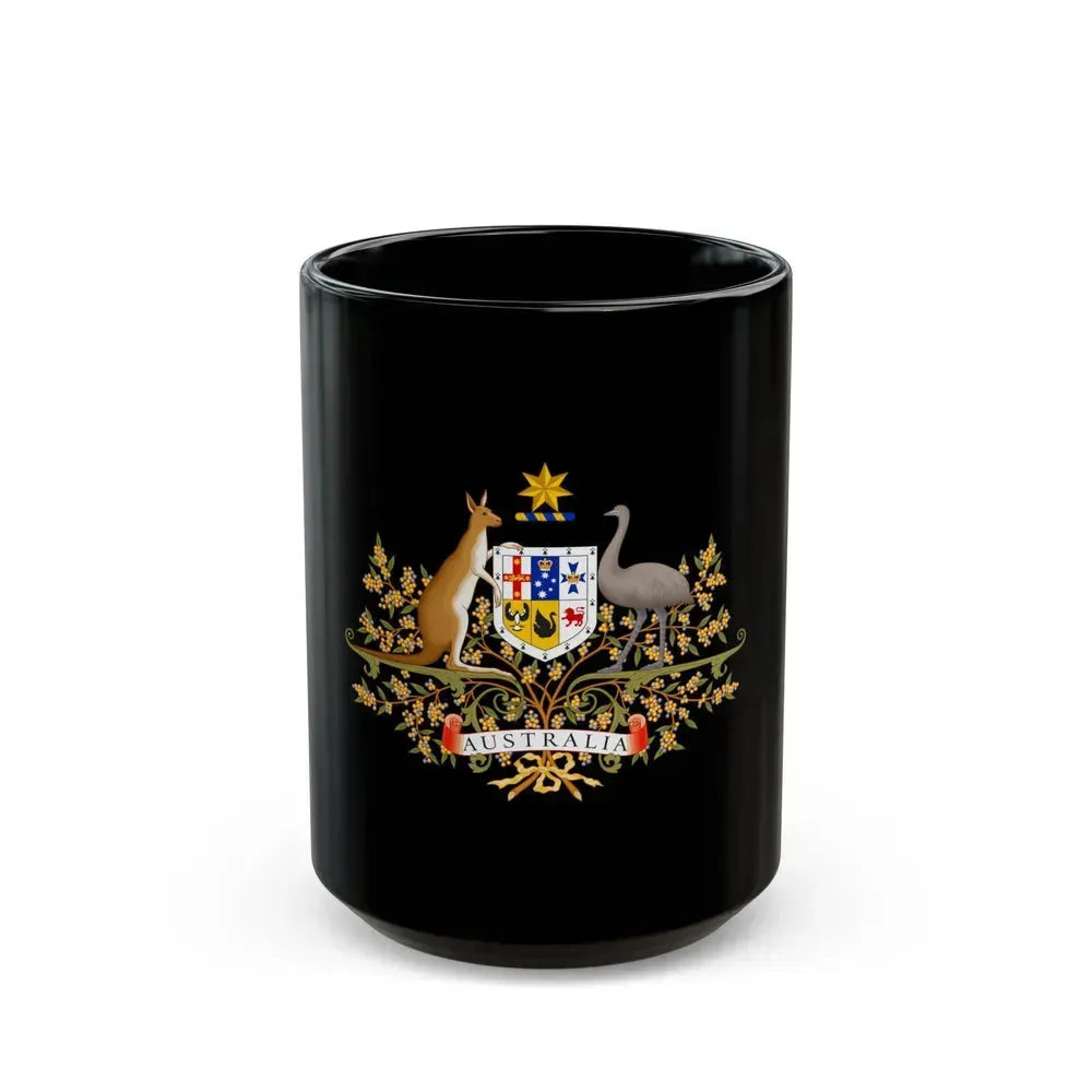 Coat of Arms of Australia - Black Coffee Mug 15oz - Go Mug Yourself