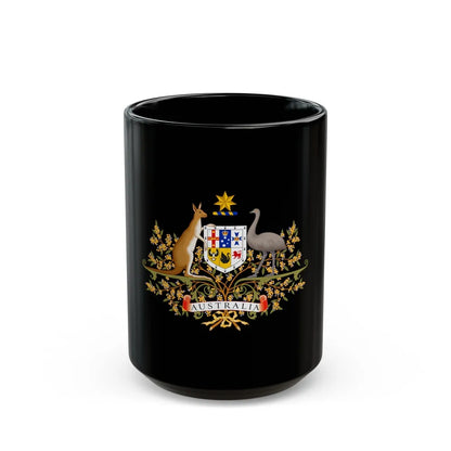 Coat of Arms of Australia - Black Coffee Mug-15oz-Go Mug Yourself