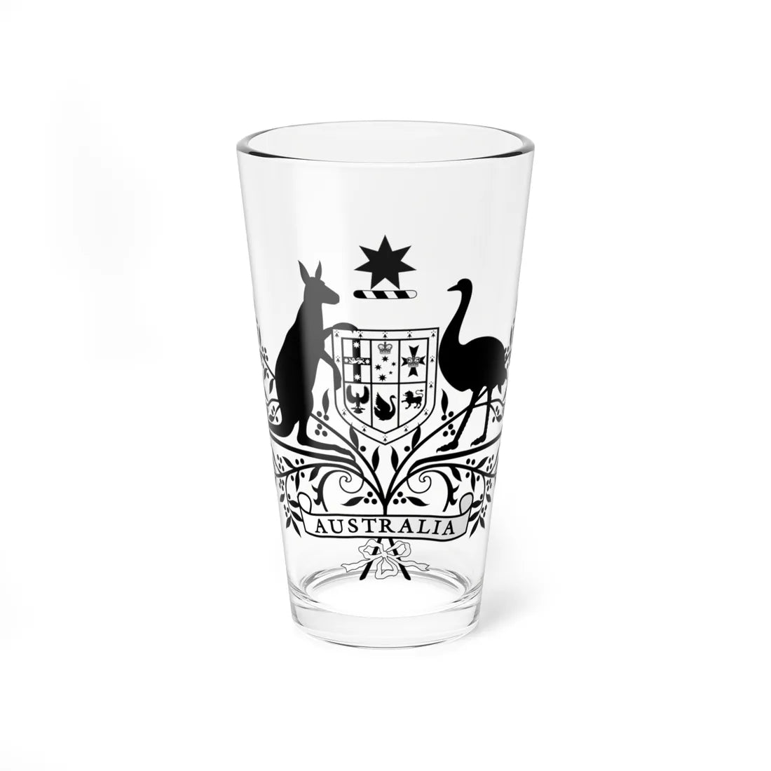 Coat of Arms of Australia conventional monochrome (Australia) (Coat of Arms) Pint Glass 16oz 16oz - Go Mug Yourself