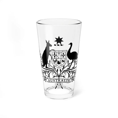 Coat of Arms of Australia conventional monochrome (Australia) (Coat of Arms) Pint Glass 16oz 16oz - Go Mug Yourself