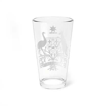 Coat of Arms of Australia conventional monochrome (Australia) (Coat of Arms) Pint Glass 16oz - Go Mug Yourself