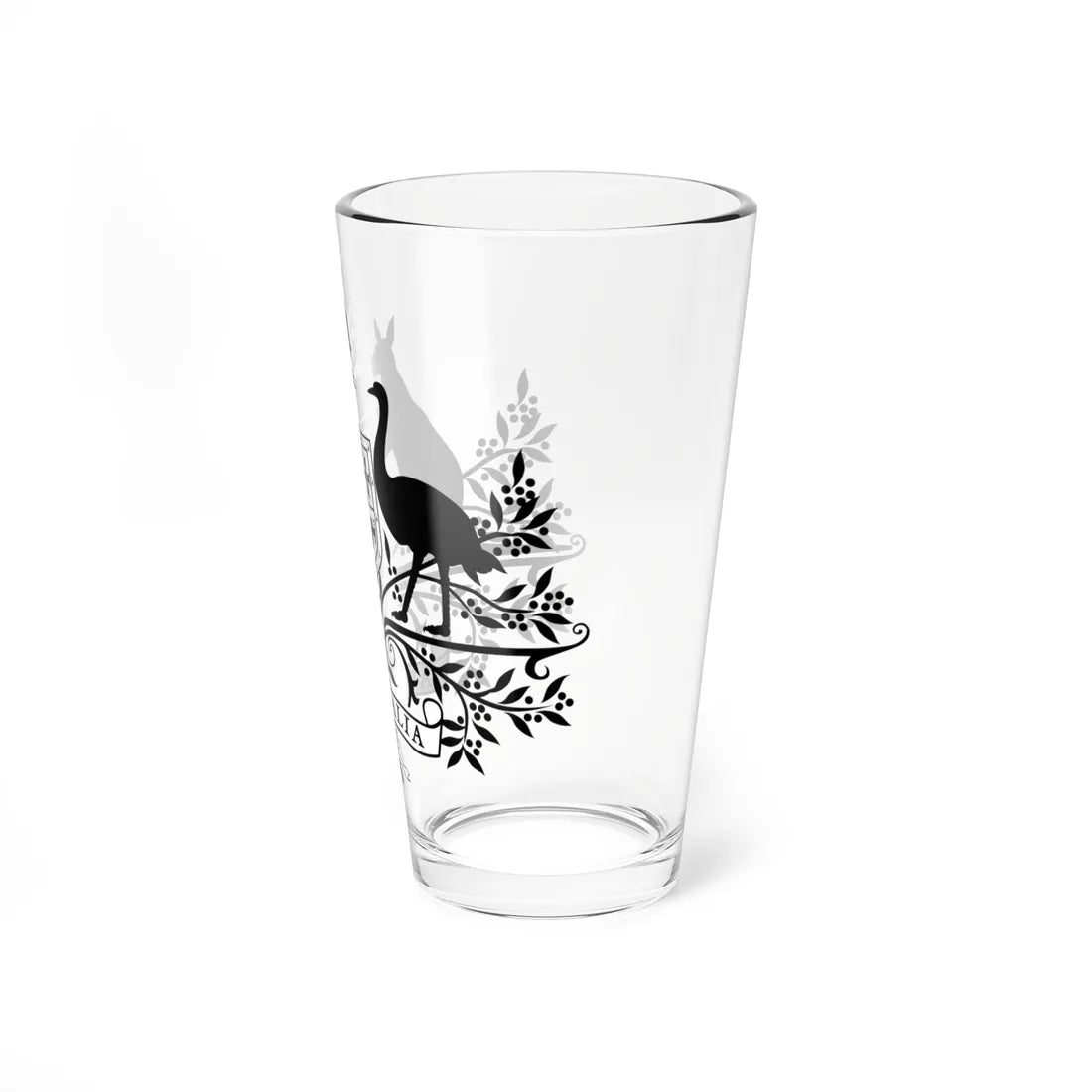 Coat of Arms of Australia conventional monochrome (Australia) (Coat of Arms) Pint Glass 16oz - Go Mug Yourself