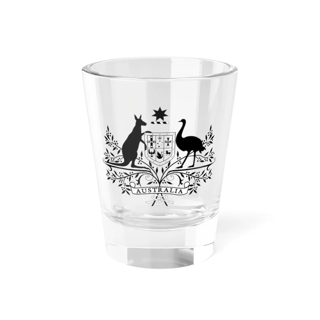 Coat of Arms of Australia conventional monochrome (Australia) (Coat of Arms) Shot Glass 1.5oz 1.5oz - Go Mug Yourself