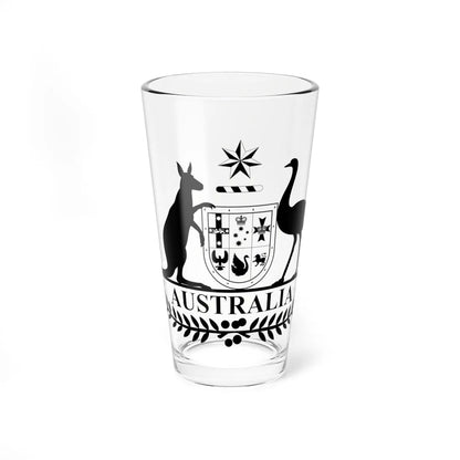 Coat of Arms of Australia stylised monochrome (Australia) (Coat of Arms) Pint Glass 16oz 16oz - Go Mug Yourself