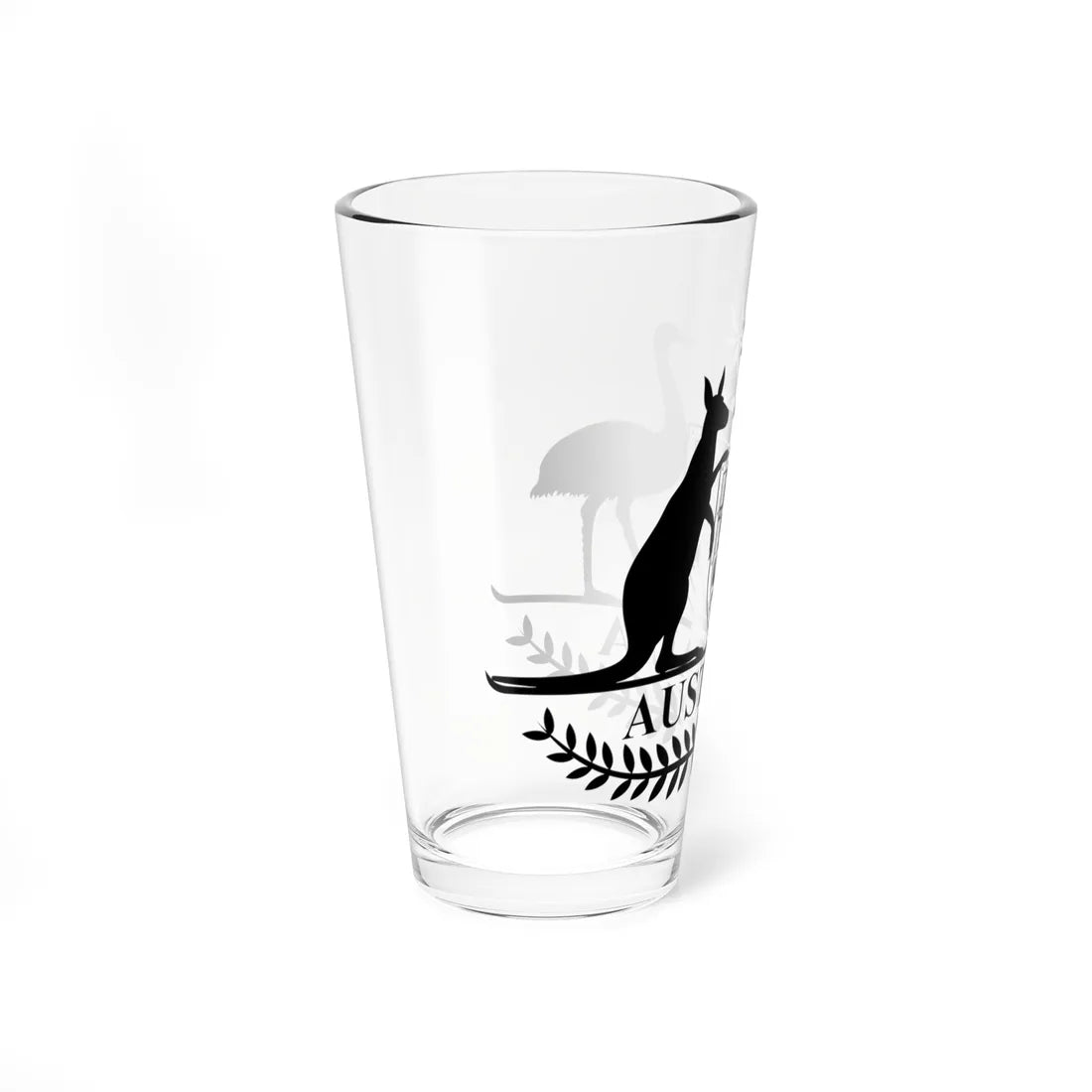 Coat of Arms of Australia stylised monochrome (Australia) (Coat of Arms) Pint Glass 16oz - Go Mug Yourself