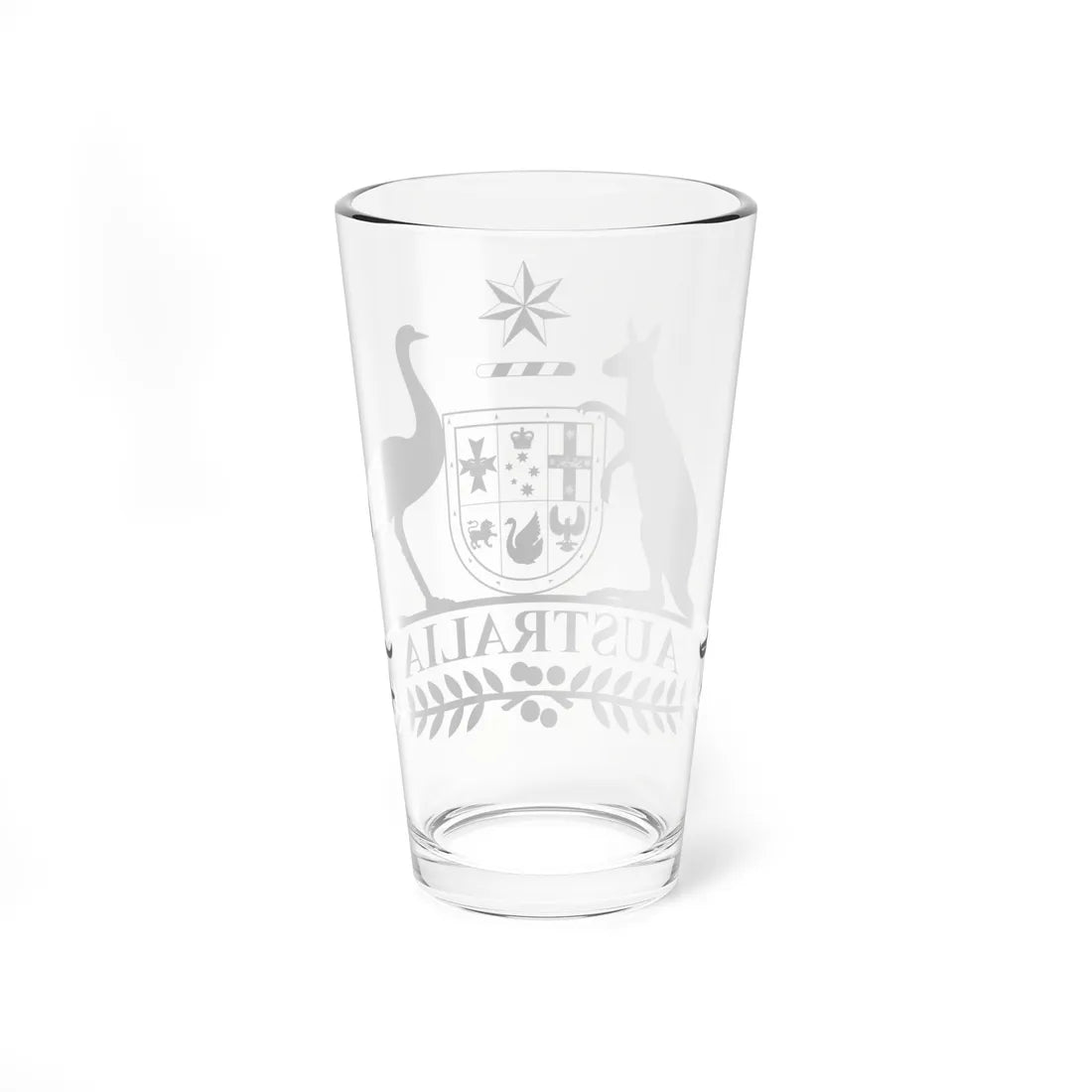 Coat of Arms of Australia stylised monochrome (Australia) (Coat of Arms) Pint Glass 16oz - Go Mug Yourself