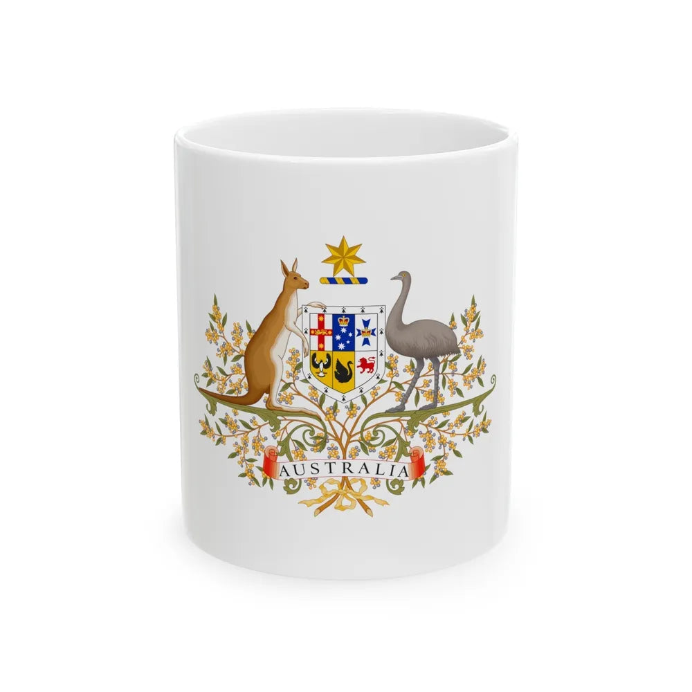 Coat of Arms of Australia - White Coffee Mug-11oz-Go Mug Yourself