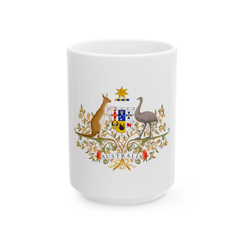 Coat of Arms of Australia - White Coffee Mug-15oz-Go Mug Yourself