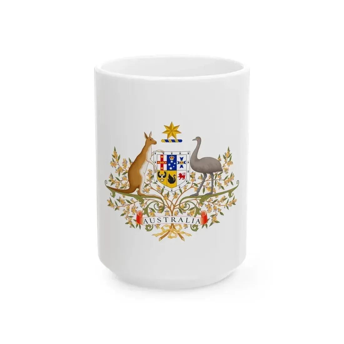 Coat of Arms of Australia - White Coffee Mug 15oz - Go Mug Yourself