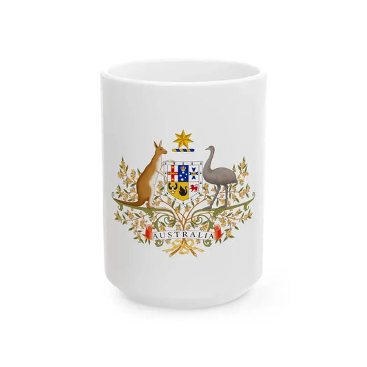 Coat of Arms of Australia - White Coffee Mug 15oz - Go Mug Yourself