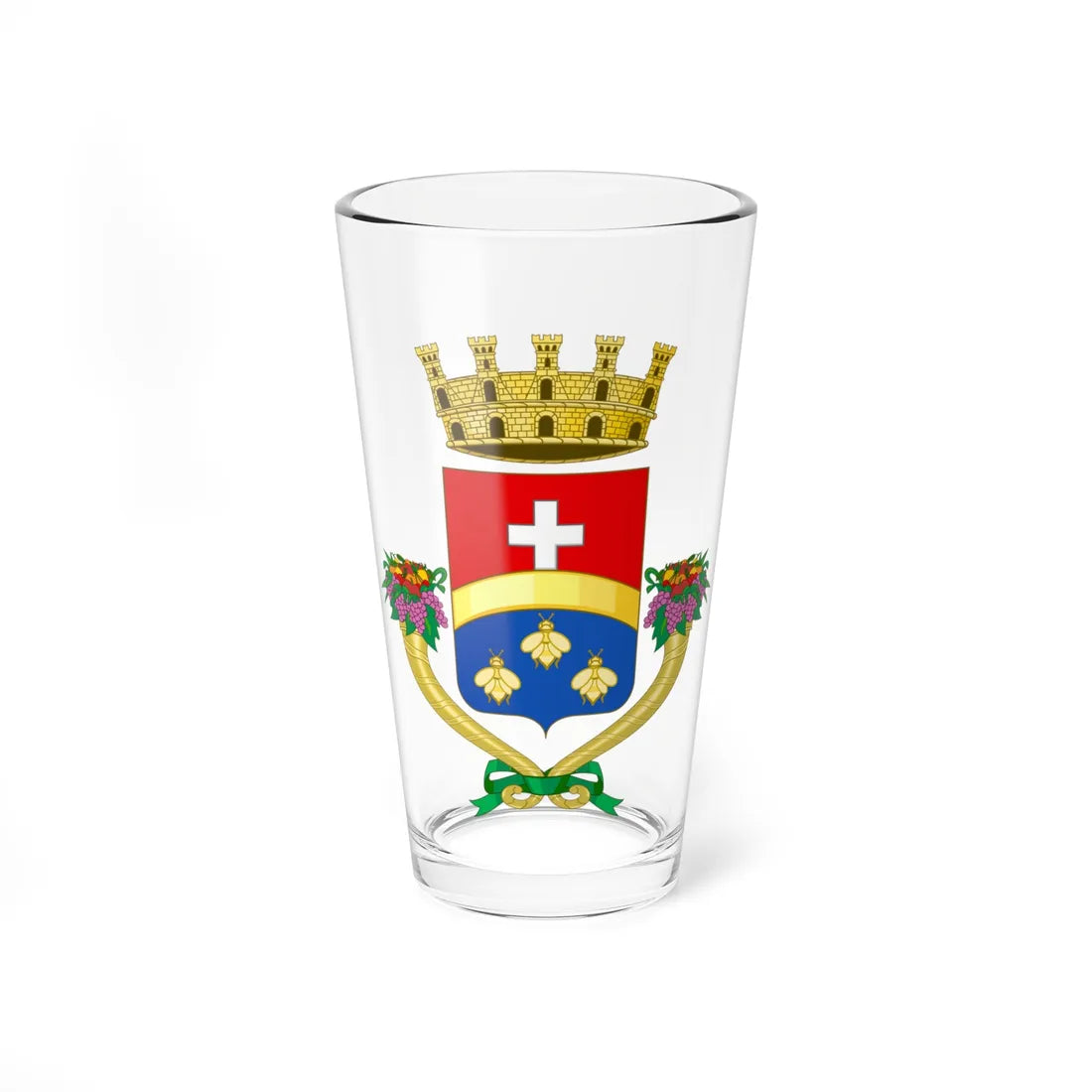 Coat of arms of Avola (Italy) (Coat of Arms) Pint Glass 16oz 16oz - Go Mug Yourself