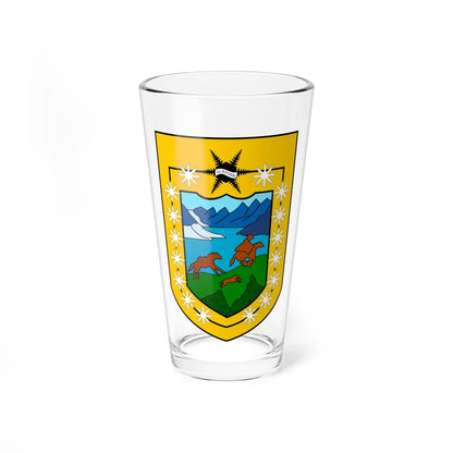 Coat of arms of Aysen Chile (Chile) (Coat of Arms) Pint Glass 16oz 16oz - Go Mug Yourself