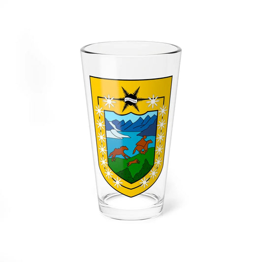 Coat of arms of Aysen Chile (Chile) (Coat of Arms) Pint Glass 16oz 16oz - Go Mug Yourself