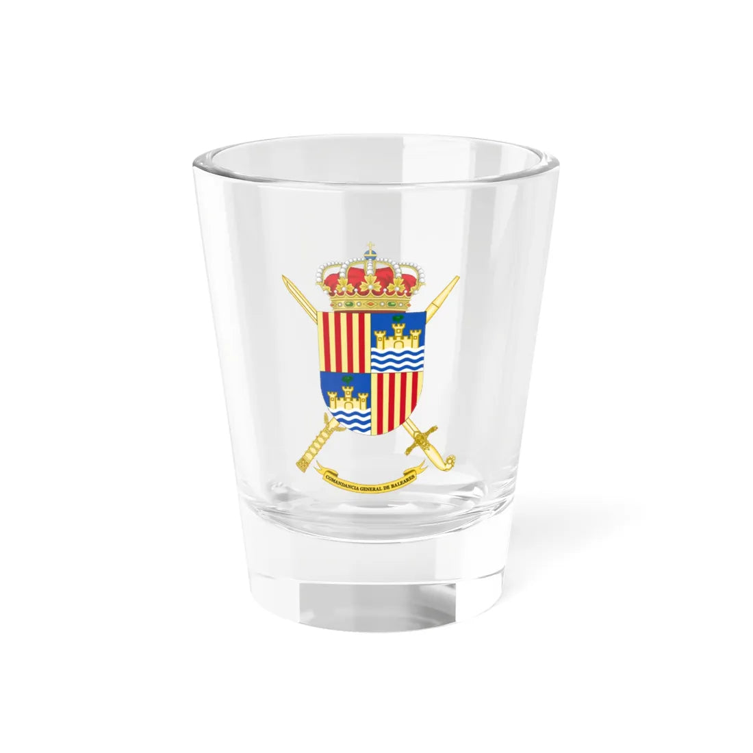 Coat of Arms of Balearics General Command (Spain) (Coat of Arms) Shot Glass 1.5oz 1.5oz - Go Mug Yourself