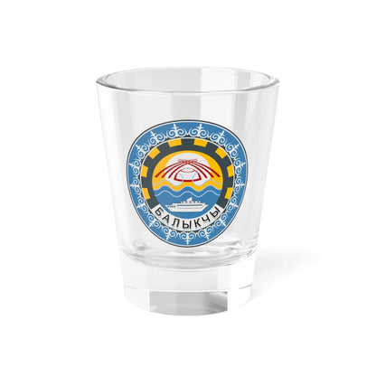Coat of arms of Balykchy (Kyrgyzstan) (Coat of Arms) Shot Glass 1.5oz 1.5oz - Go Mug Yourself