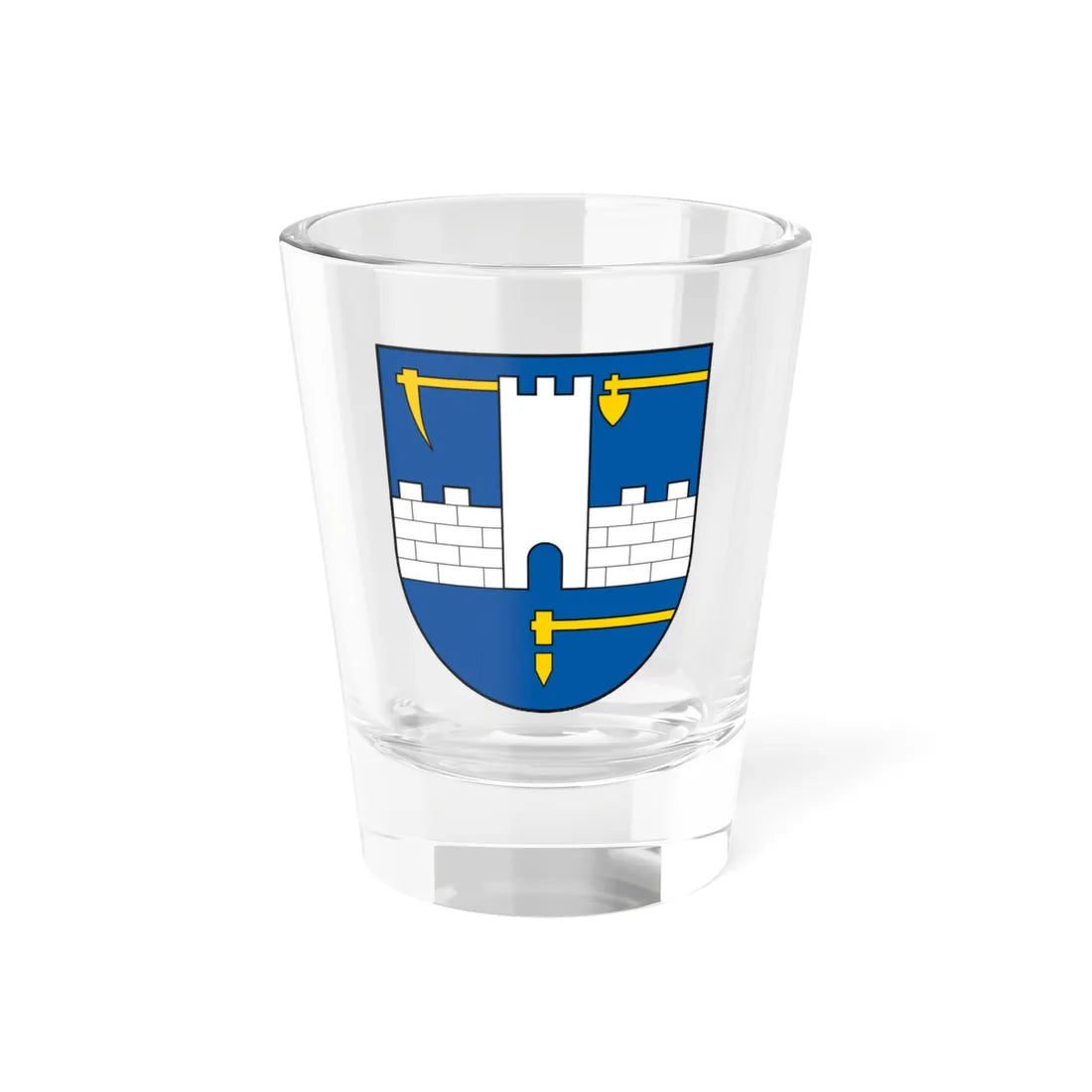 Coat of Arms of Banská Štiavnica (Slovakia) (Coat of Arms) Shot Glass 1.5oz 1.5oz - Go Mug Yourself