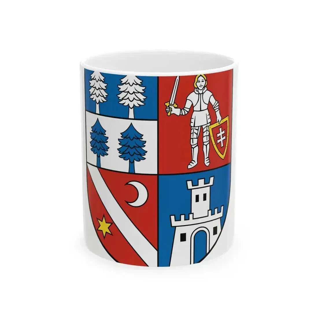 Coat Of Arms Of Banska Bystrica Region (Slovakia) White Coffee Mug 11oz - Go Mug Yourself
