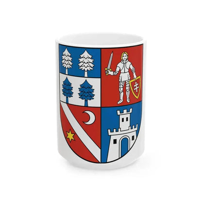 Coat Of Arms Of Banska Bystrica Region (Slovakia) White Coffee Mug 15oz - Go Mug Yourself