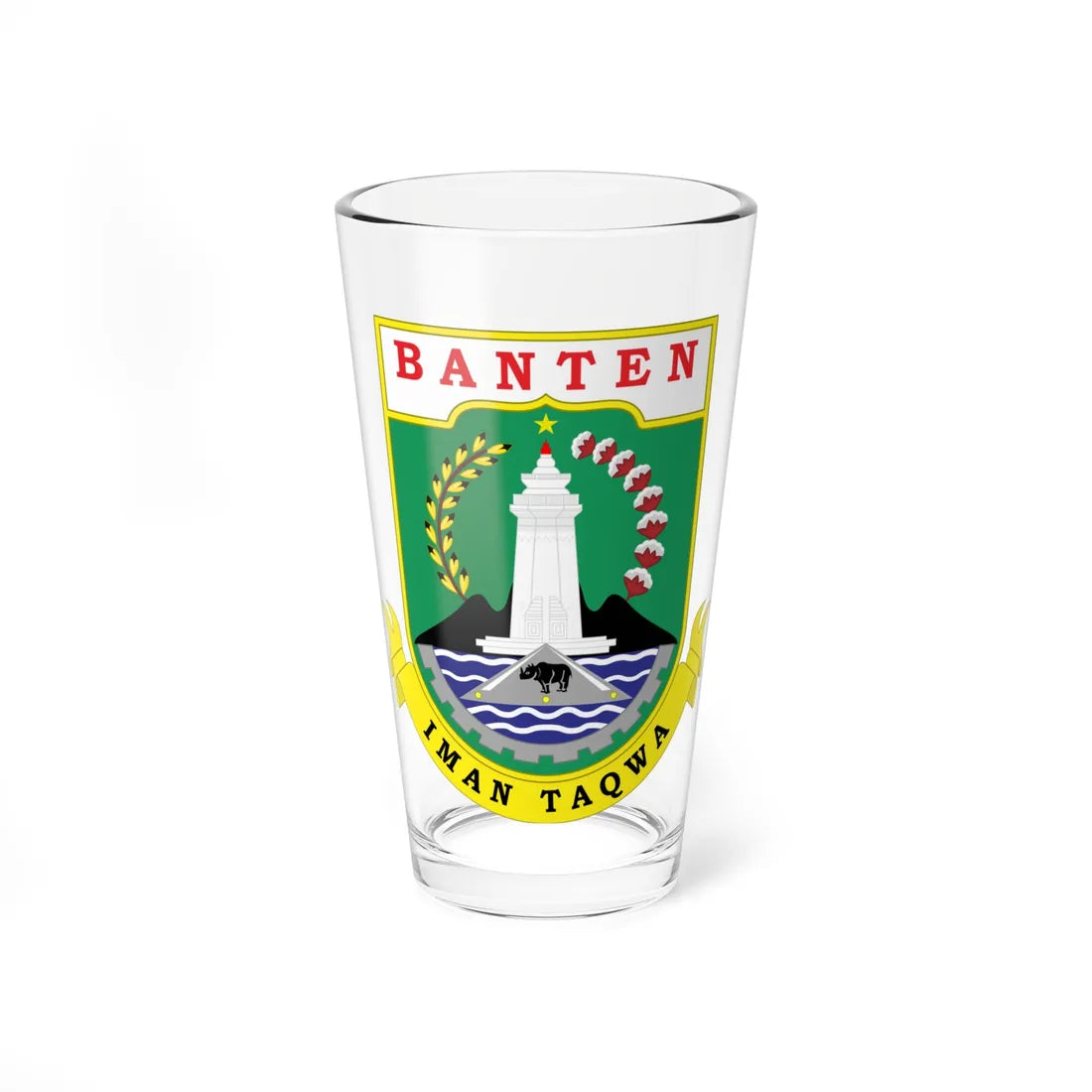 Coat of arms of Banten (Indonesia) (Coat of Arms) Pint Glass 16oz 16oz - Go Mug Yourself