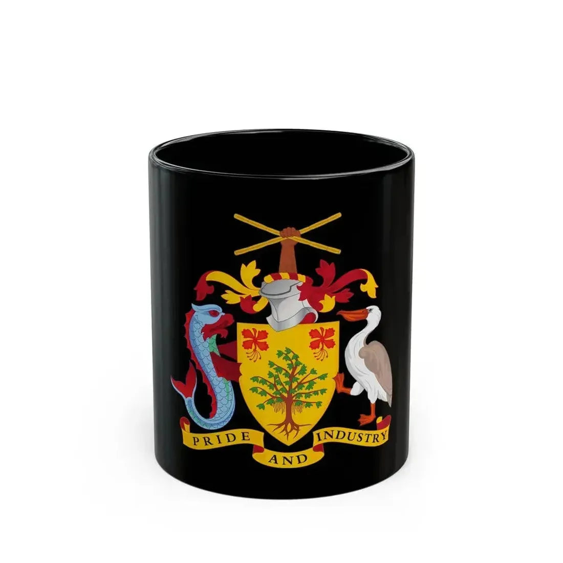 Coat of arms of Barbados - Black Coffee Mug 11oz - Go Mug Yourself