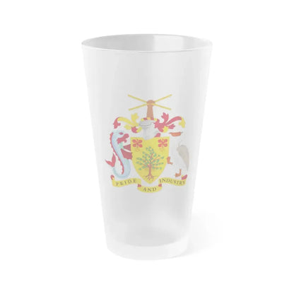 Coat of arms of Barbados - Frosted Pint Glass 16oz Default Title - Go Mug Yourself