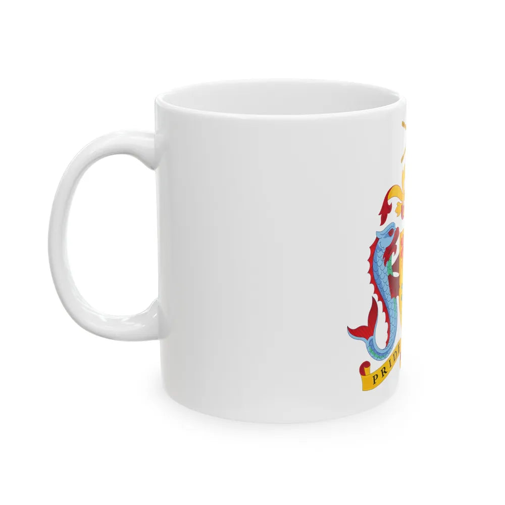 Coat of arms of Barbados - White Coffee Mug-Go Mug Yourself