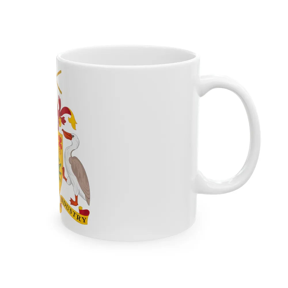 Coat of arms of Barbados - White Coffee Mug-Go Mug Yourself