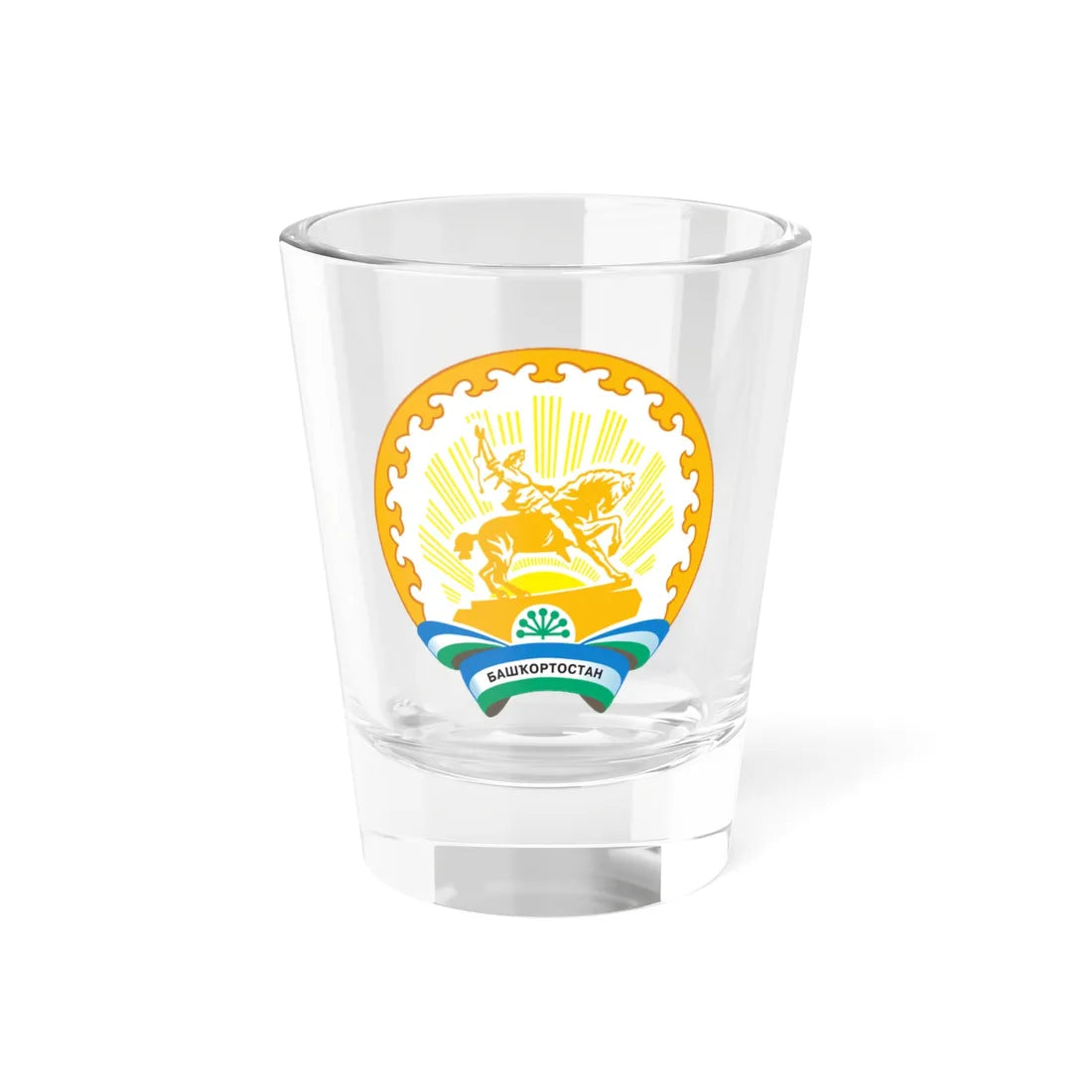 Coat of Arms of Bashkortostan (Russia) (Coat of Arms) Shot Glass 1.5oz 1.5oz - Go Mug Yourself