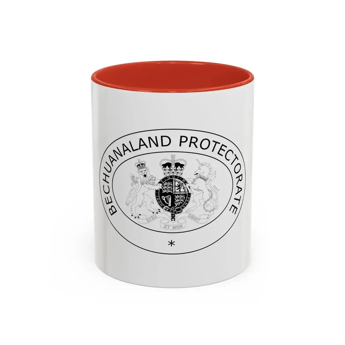 Coat of arms of Bechuanaland Protectorate - Accent Coffee Mug 11oz Red - Go Mug Yourself