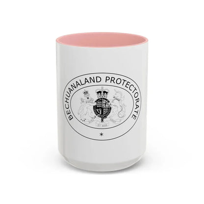 Coat of arms of Bechuanaland Protectorate - Accent Coffee Mug 15oz Pink - Go Mug Yourself