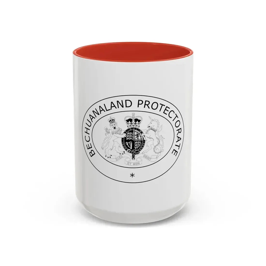 Coat of arms of Bechuanaland Protectorate - Accent Coffee Mug 15oz Red - Go Mug Yourself