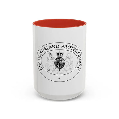 Coat of arms of Bechuanaland Protectorate - Accent Coffee Mug 15oz Red - Go Mug Yourself