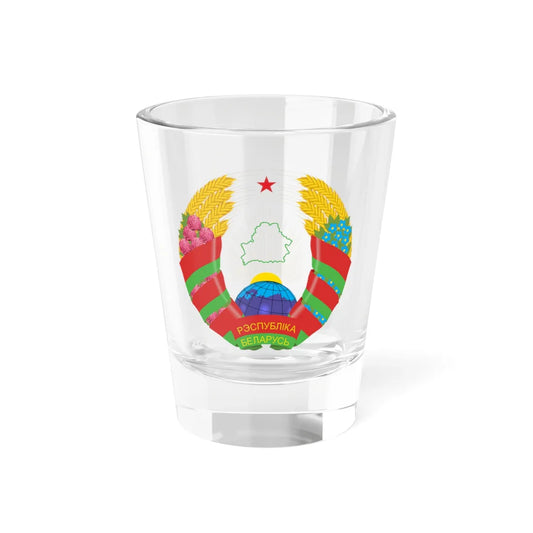 Coat of arms of Belarus 1995-2021 (Belarus) (Coat of Arms) Shot Glass 1.5oz 1.5oz - Go Mug Yourself