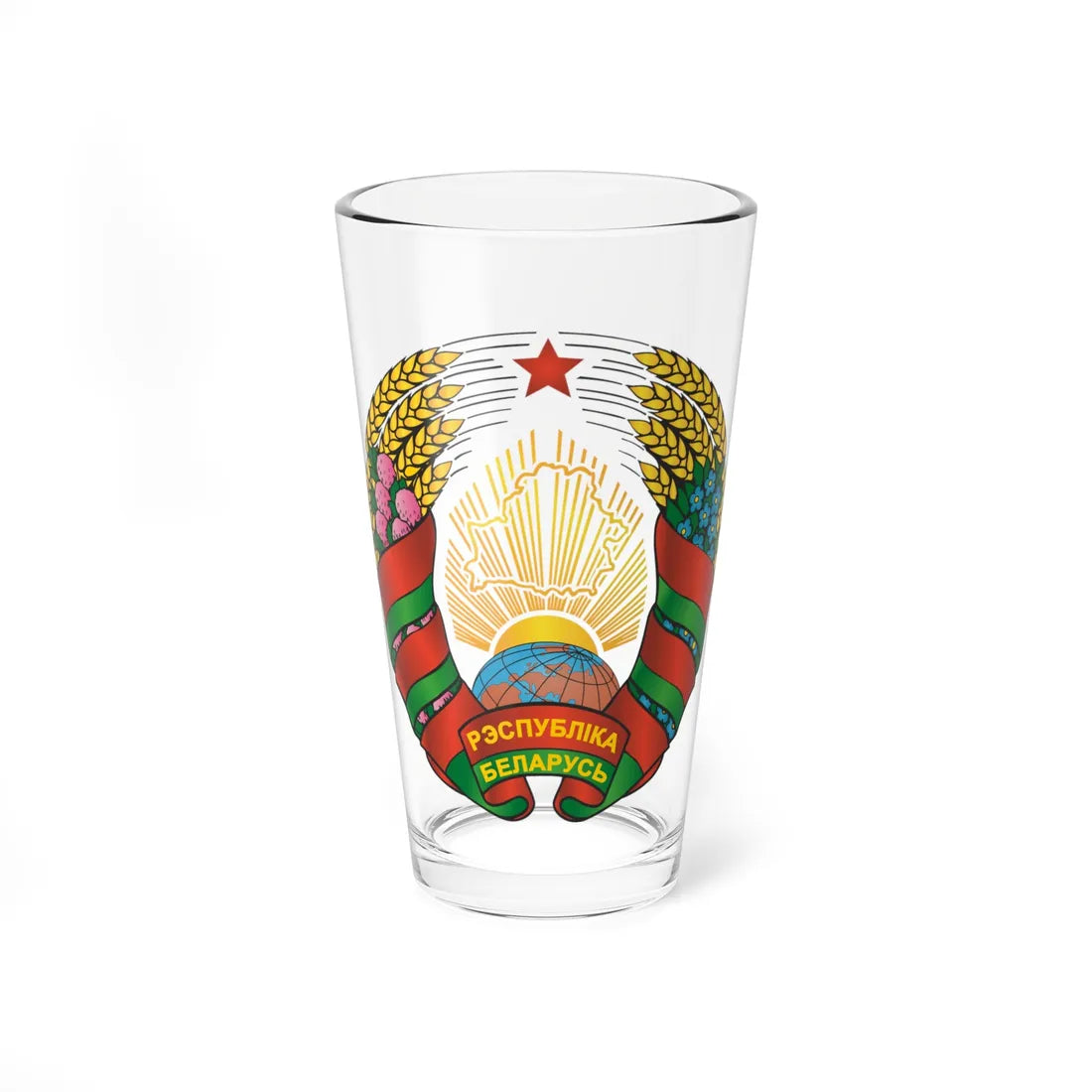 Coat of arms of Belarus 2020present (Belarus) (Coat of Arms) Pint Glass 16oz 16oz - Go Mug Yourself