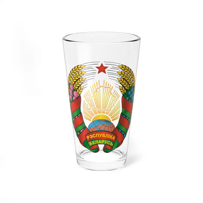 Coat of arms of Belarus 2020present (Belarus) (Coat of Arms) Pint Glass 16oz 16oz - Go Mug Yourself