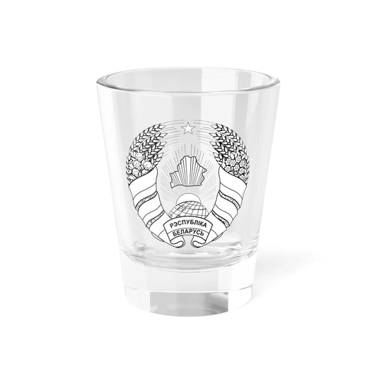 Coat of arms of Belarus - black and white (Belarus) (Coat of Arms) Shot Glass 1.5oz 1.5oz - Go Mug Yourself