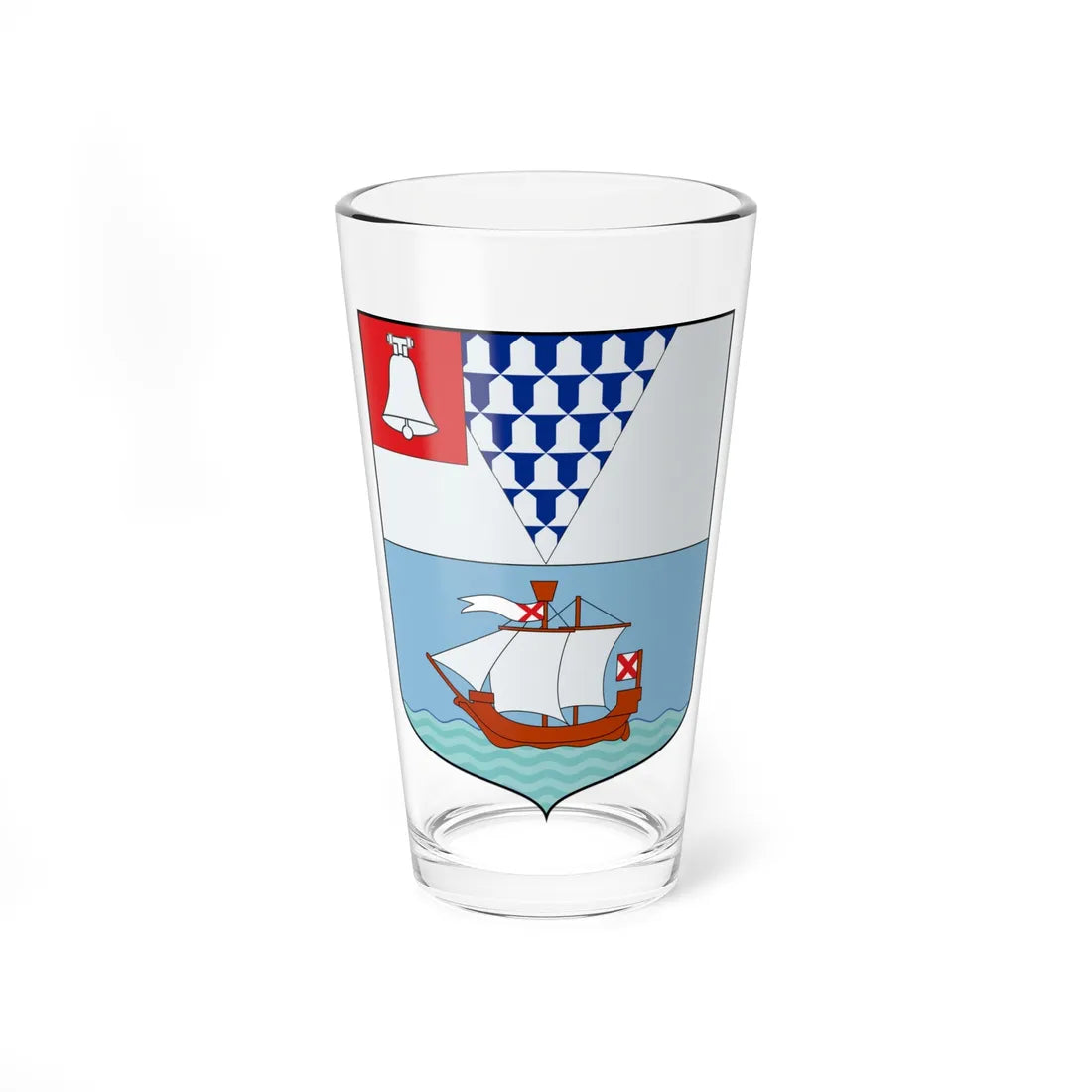 Coat of arms of Belfast shield (United Kingdom) (Coat of Arms) Pint Glass 16oz 16oz - Go Mug Yourself