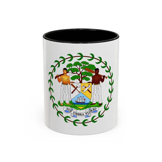 Coat of arms of Belize (1981-2019) - Accent Coffee Mug 11oz Black - Go Mug Yourself