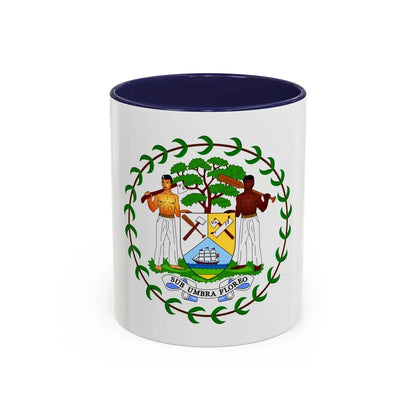 Coat of arms of Belize (1981-2019) - Accent Coffee Mug 11oz Navy - Go Mug Yourself