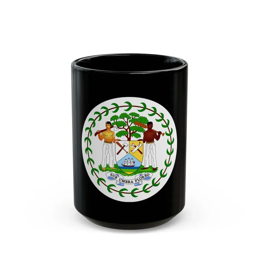 Coat of arms of Belize (1981-2019) - Black Coffee Mug 15oz - Go Mug Yourself