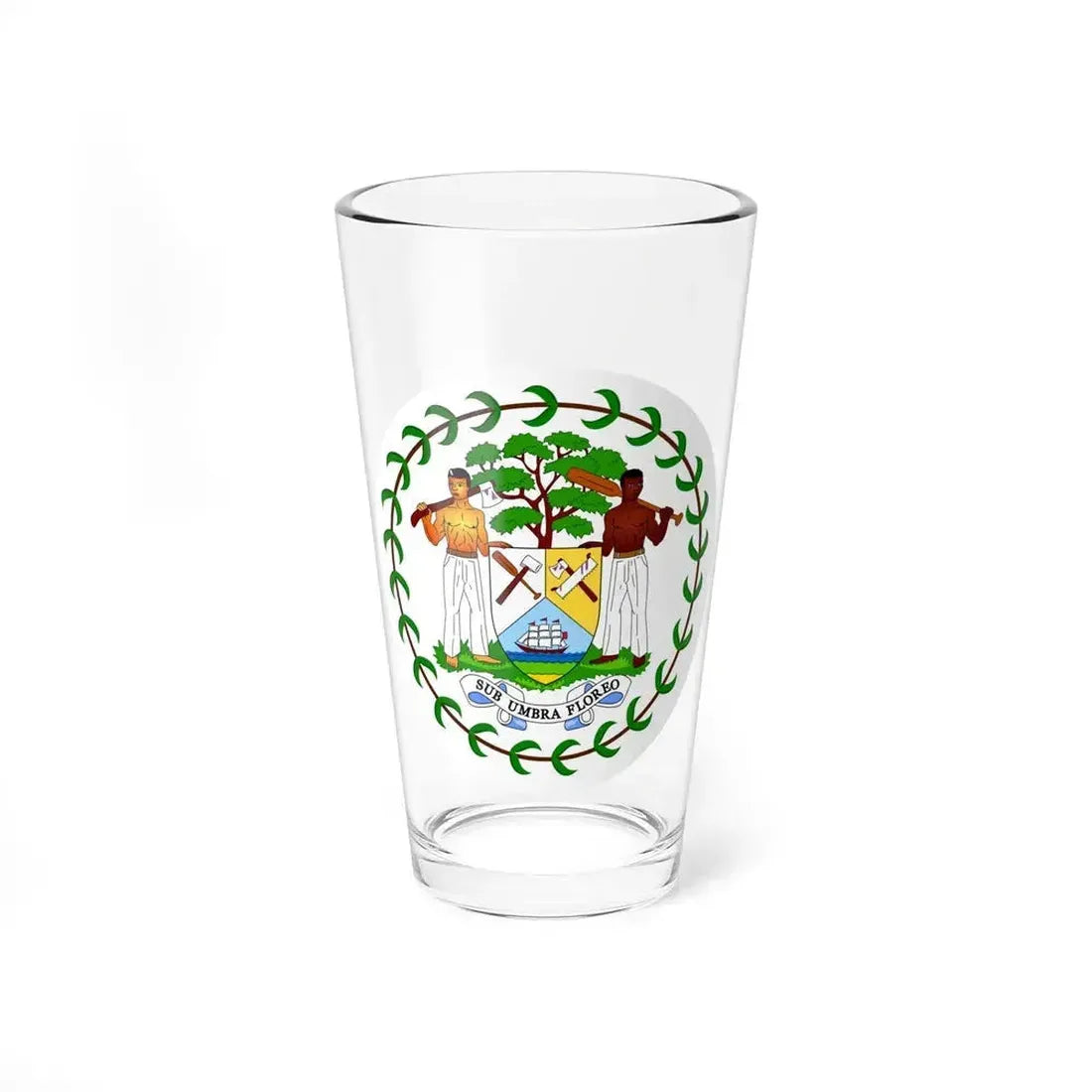 Coat of arms of Belize (1981-2019) - Pint Glass 16oz 16oz - Go Mug Yourself