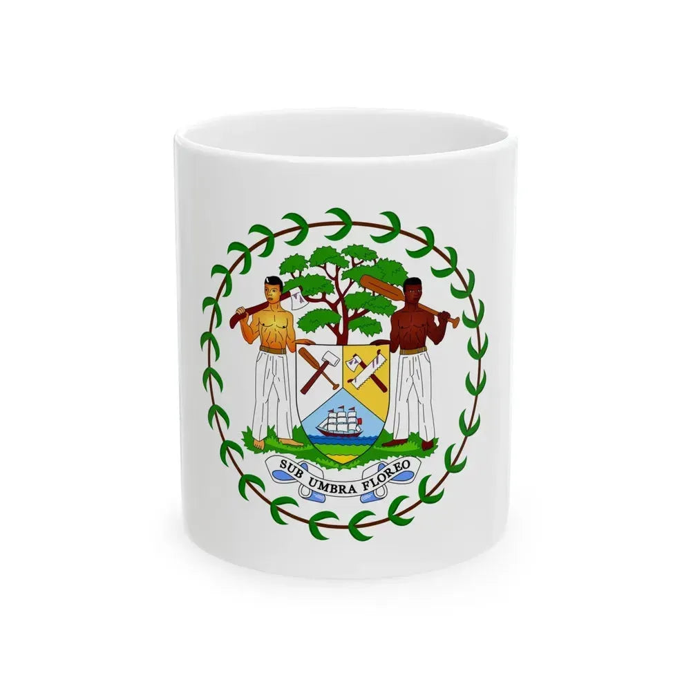 Coat of arms of Belize (1981-2019) - White Coffee Mug 11oz - Go Mug Yourself