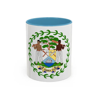 Coat of arms of Belize - Accent Coffee Mug 11oz Light Blue - Go Mug Yourself