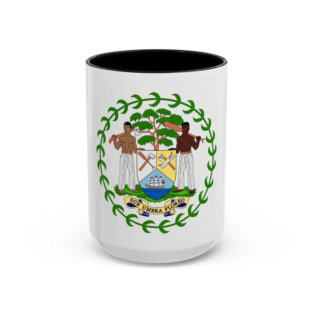 Coat of arms of Belize - Accent Coffee Mug 15oz Black - Go Mug Yourself
