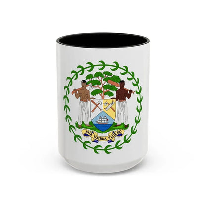 Coat of arms of Belize - Accent Coffee Mug 15oz Black - Go Mug Yourself